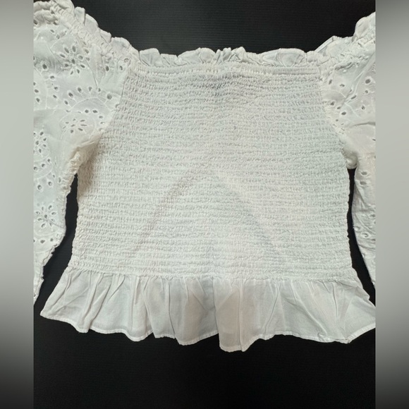 Derek Heart White Eyelet Peplum Blouse - Picture 10 of 11